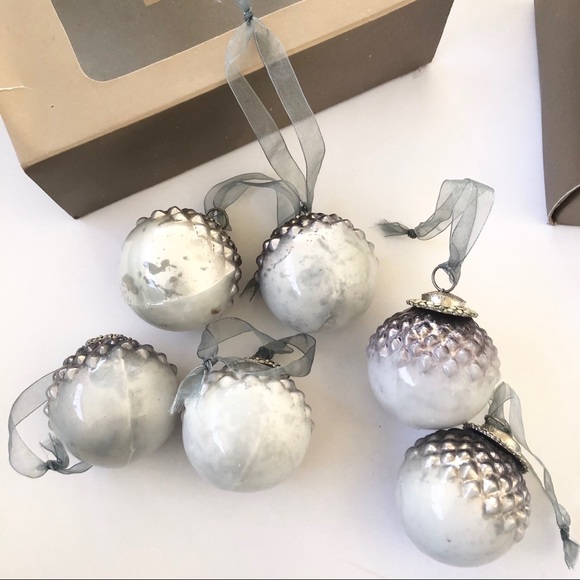 Tahari Home Accents Tahari Home Glass Christmas Ornaments Set Of 6